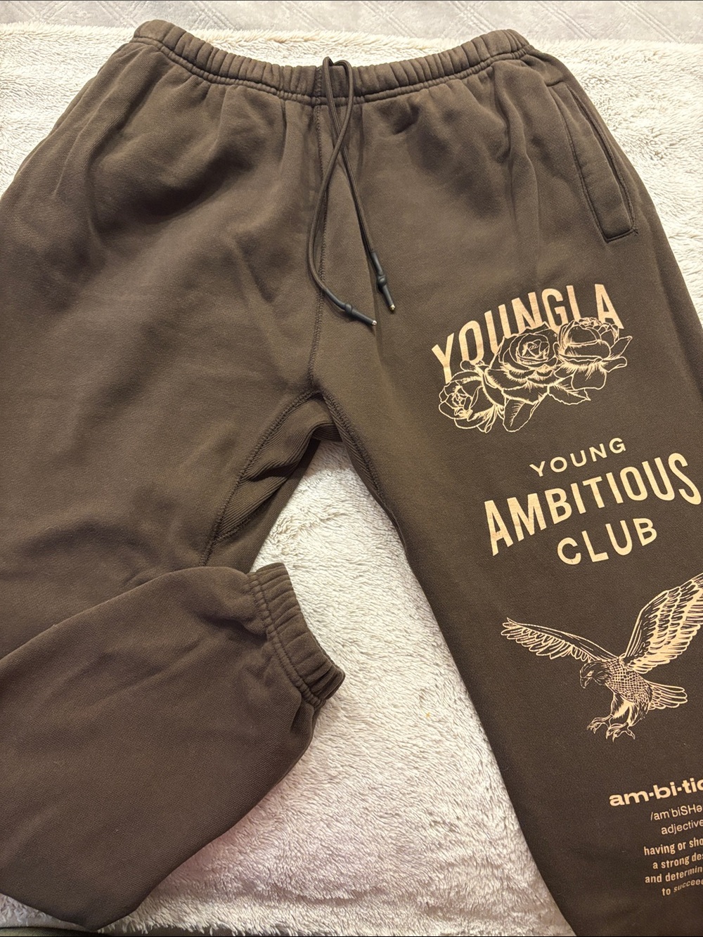 YoungLA Men's Brown Graphic Sweatpants